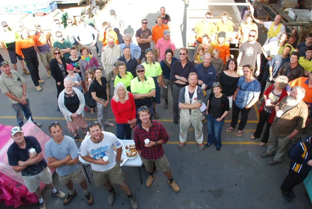 Group of Australian tradies on a job site